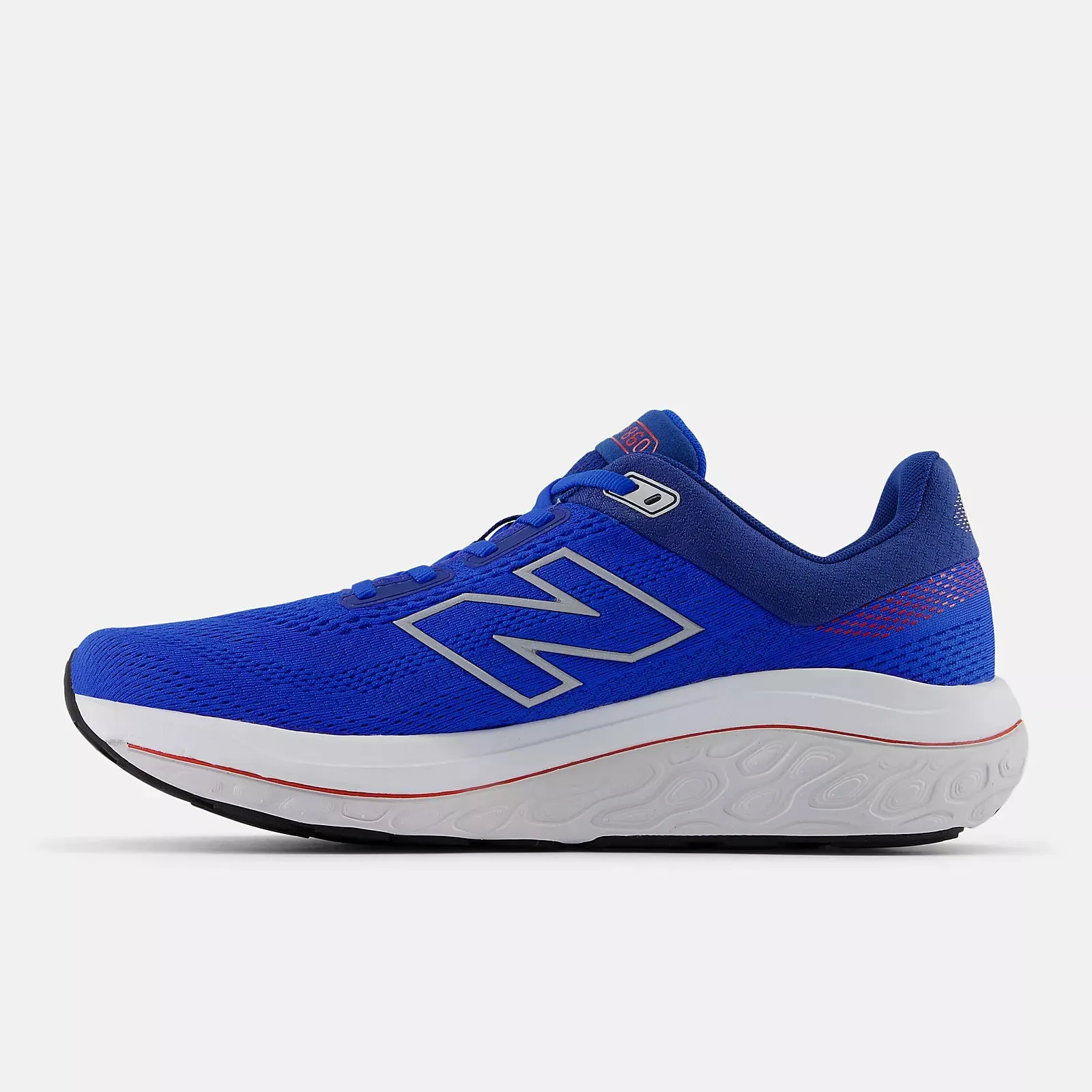 New Balance Men's 860v14 Wide Fit Running Shoes Blue Oasis / White / True Red mesh - lining shoes