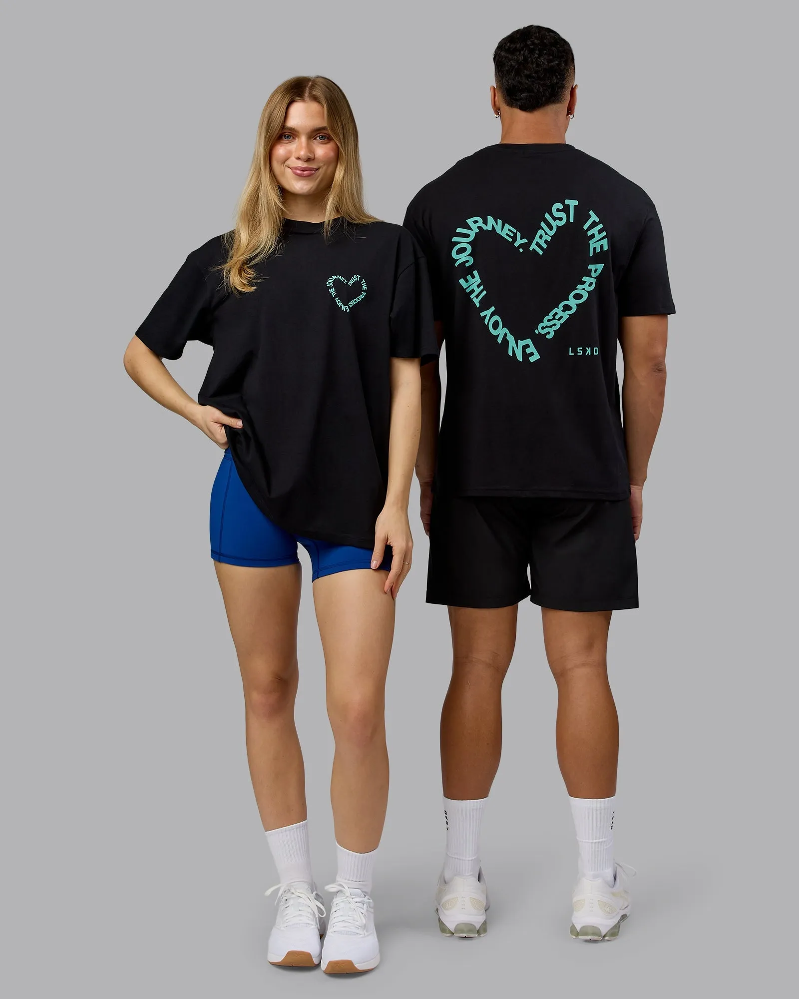 Love The Process FLXCotton Oversize Tee - Black-Agate Green Casual Fit