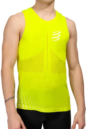 Compressport Pro Racing Mens Running Vest - Yellow UV Protection Fabric open field