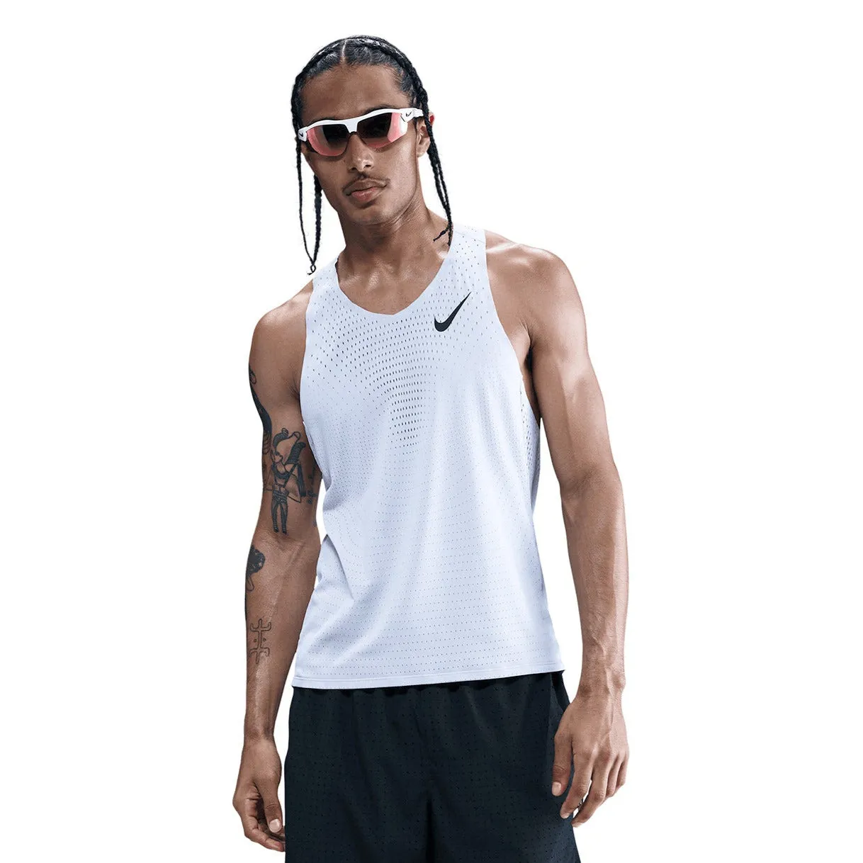 Easy to disassemble Strong - built Men's Dri-FIT AeroSwift ADV Running Vest Ghost / Black
