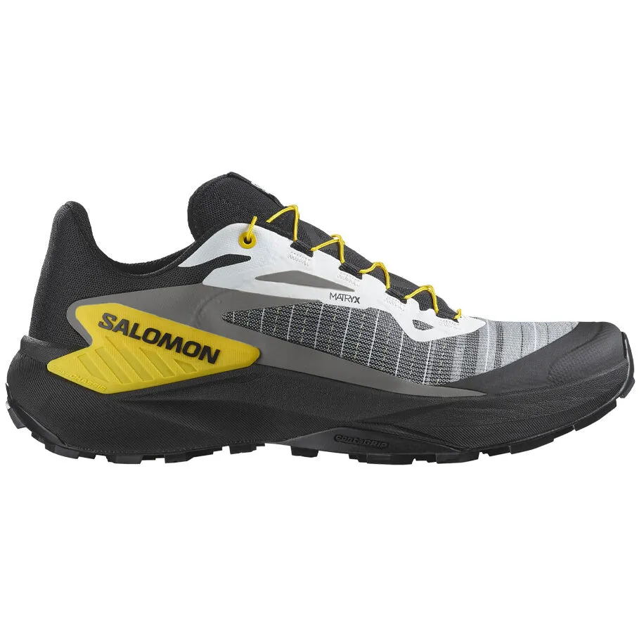 Tear Resistant Reinforcements Hyper Breathable Mesh Men's Genesis Trail Running Shoes Black / White / Lemon