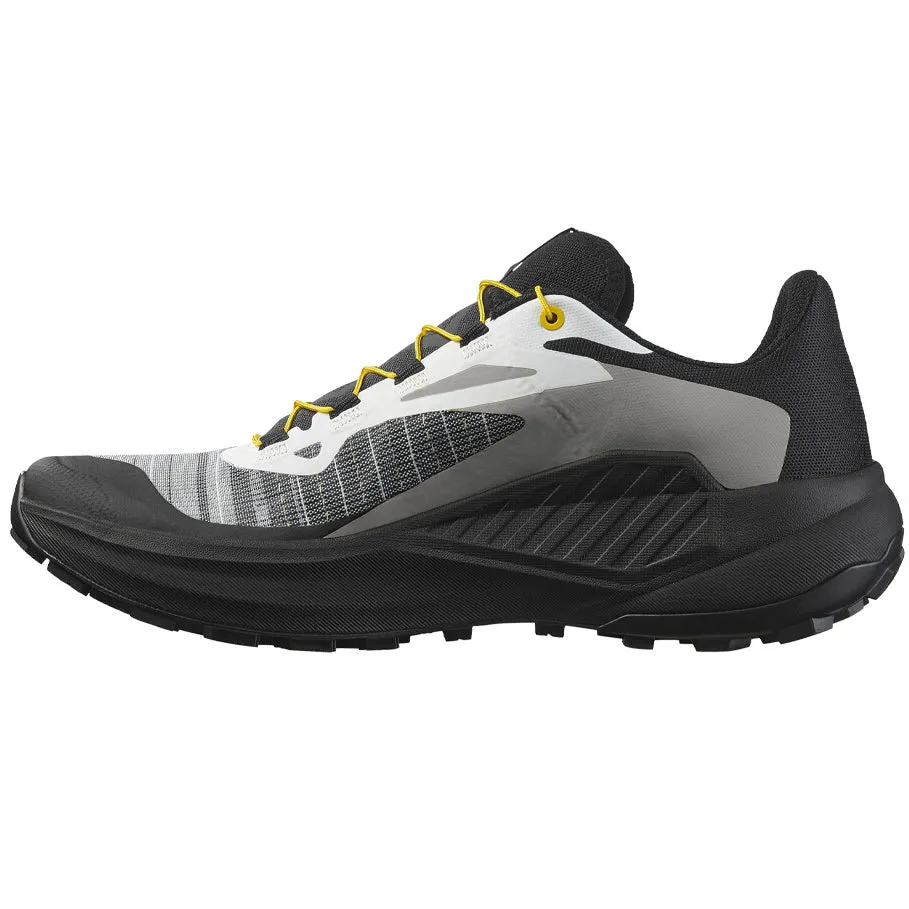 Men's Genesis Trail Running Shoes Black / White / Lemon Self Cleaning Outsole Channels