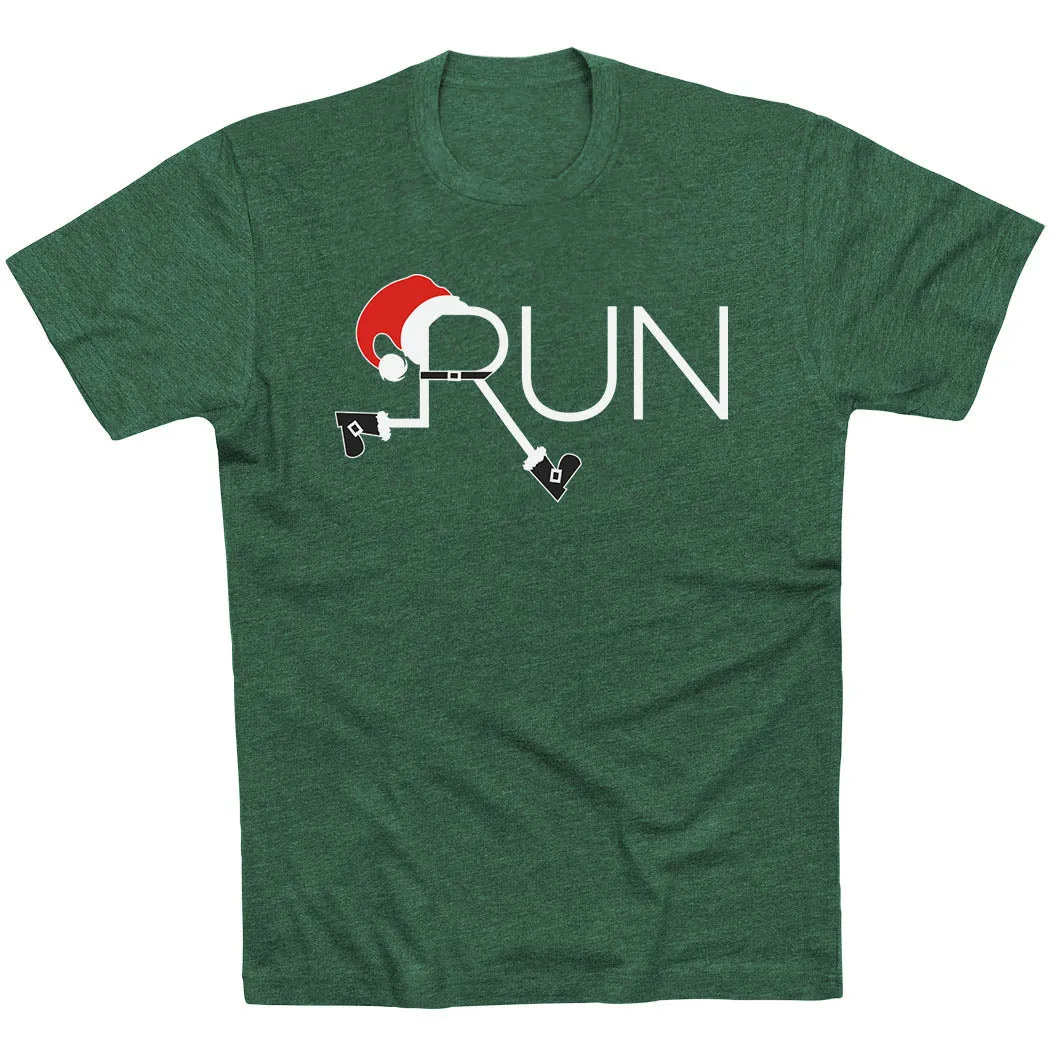 Running Short Sleeve T-Shirt - Let's Run For Christmas Comfy Waistband