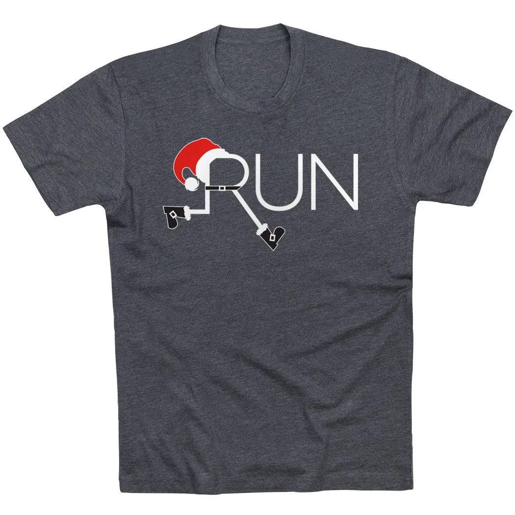 Running Short Sleeve T-Shirt - Let's Run For Christmas Midweight Knit Elegant Detail