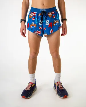 Men's USA Pool Party 2" DS Split Shorts Quick Dry Wear