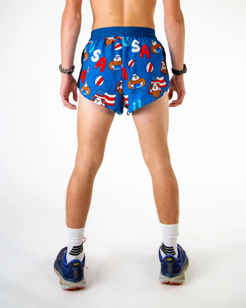 Comfy Style Men's USA Pool Party 2" DS Split Shorts
