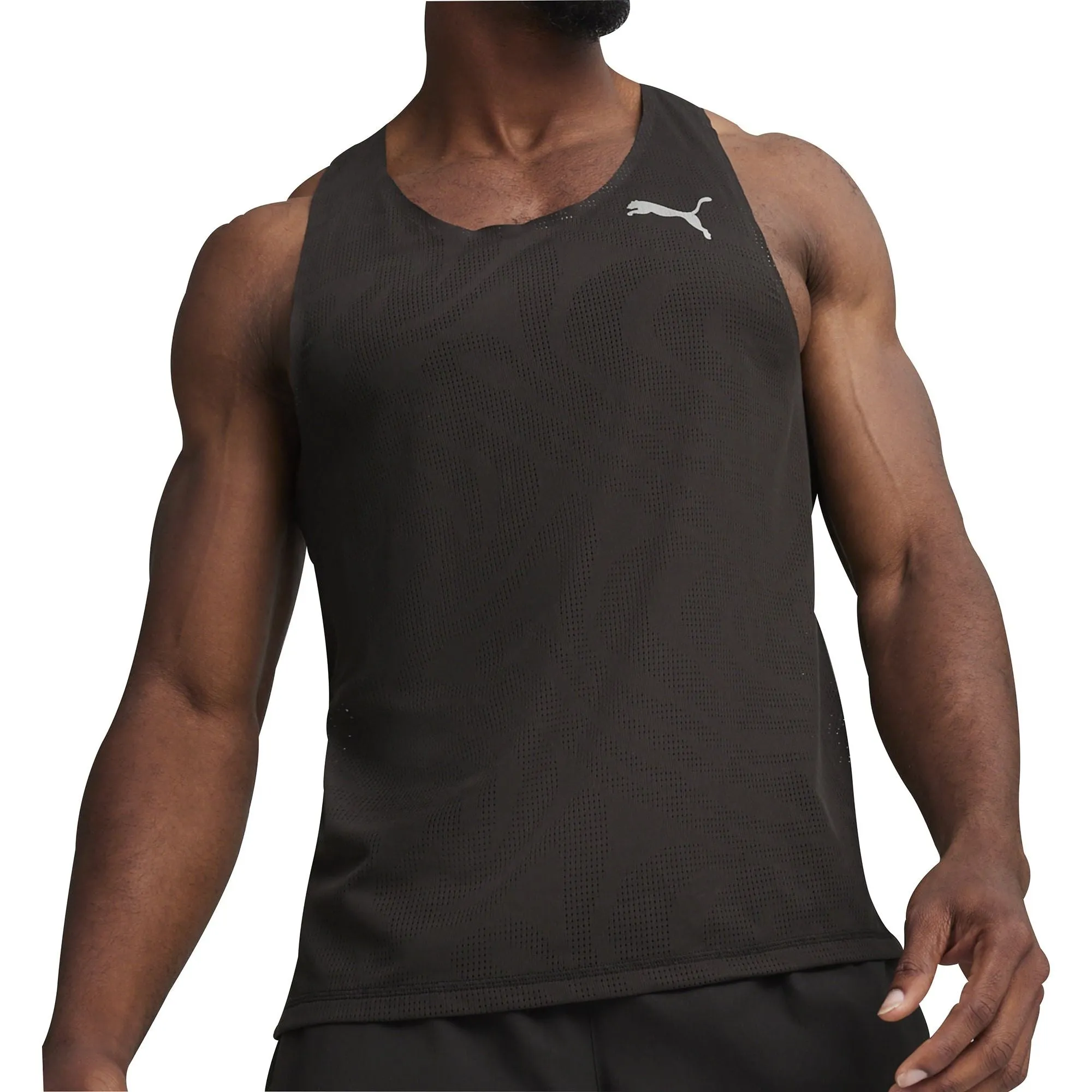 Seamless Design Remote - controlled Puma Run Ultraspun Mens Running Vest - Black
