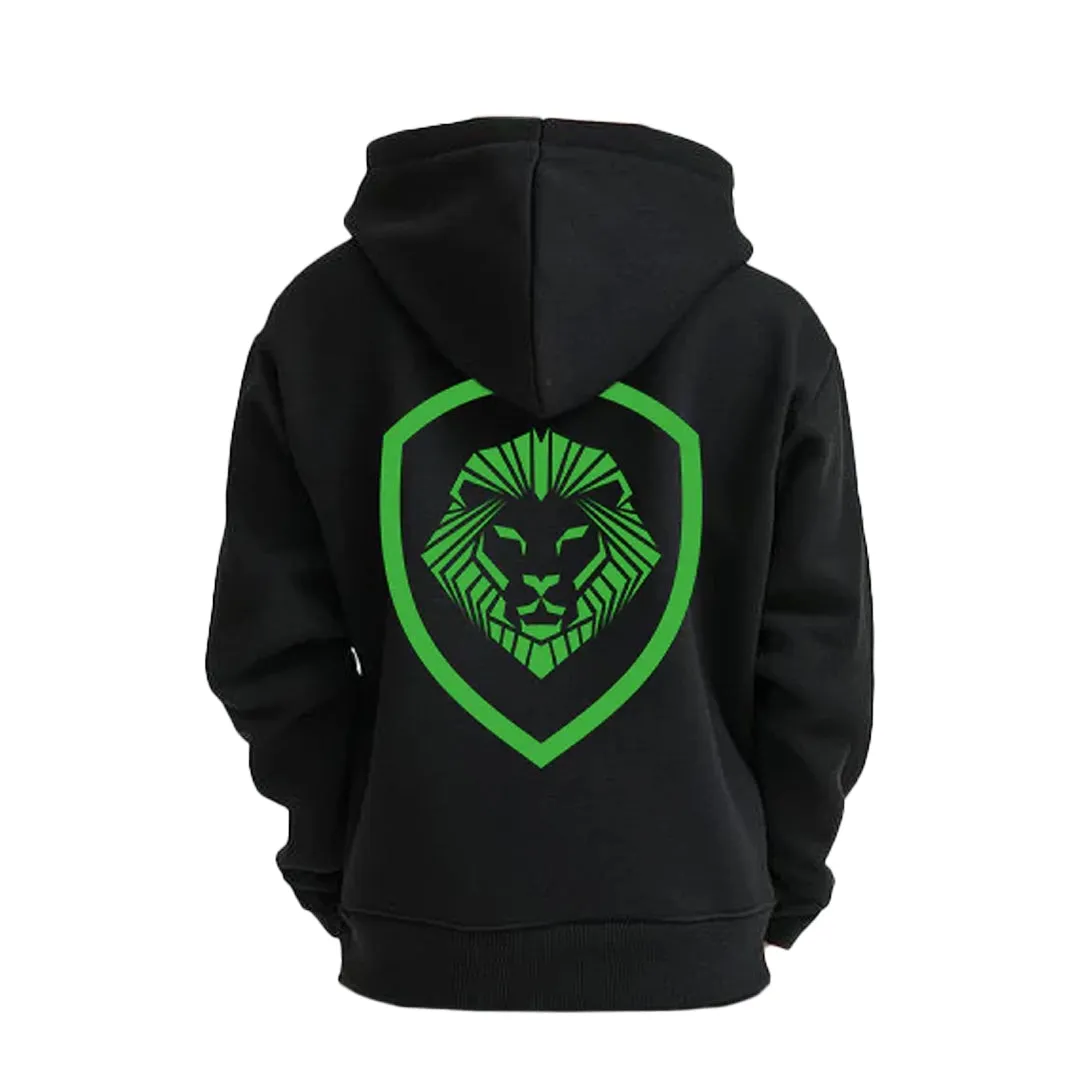 Cotton Blend Kid's Future Looks Bright Green Lion Premium Pullover Hoodie