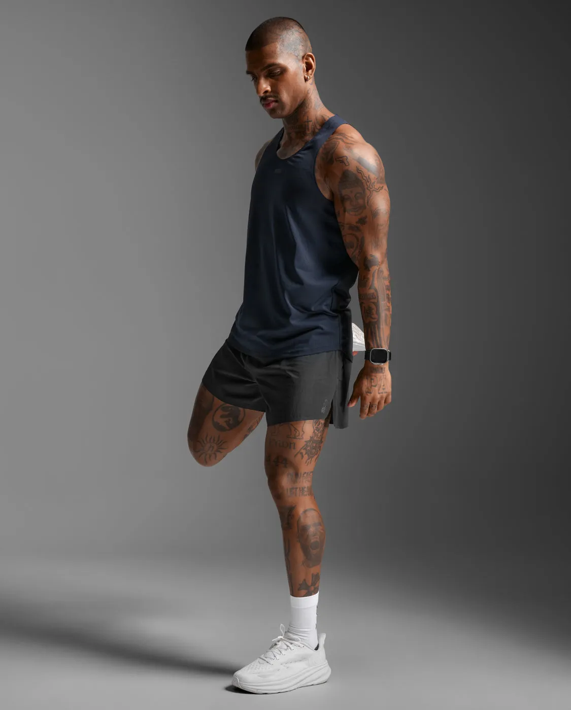 Reinforced Gusset Soft Inner Lining 2XU Men's Light Speed Stash 5" Shorts | Black