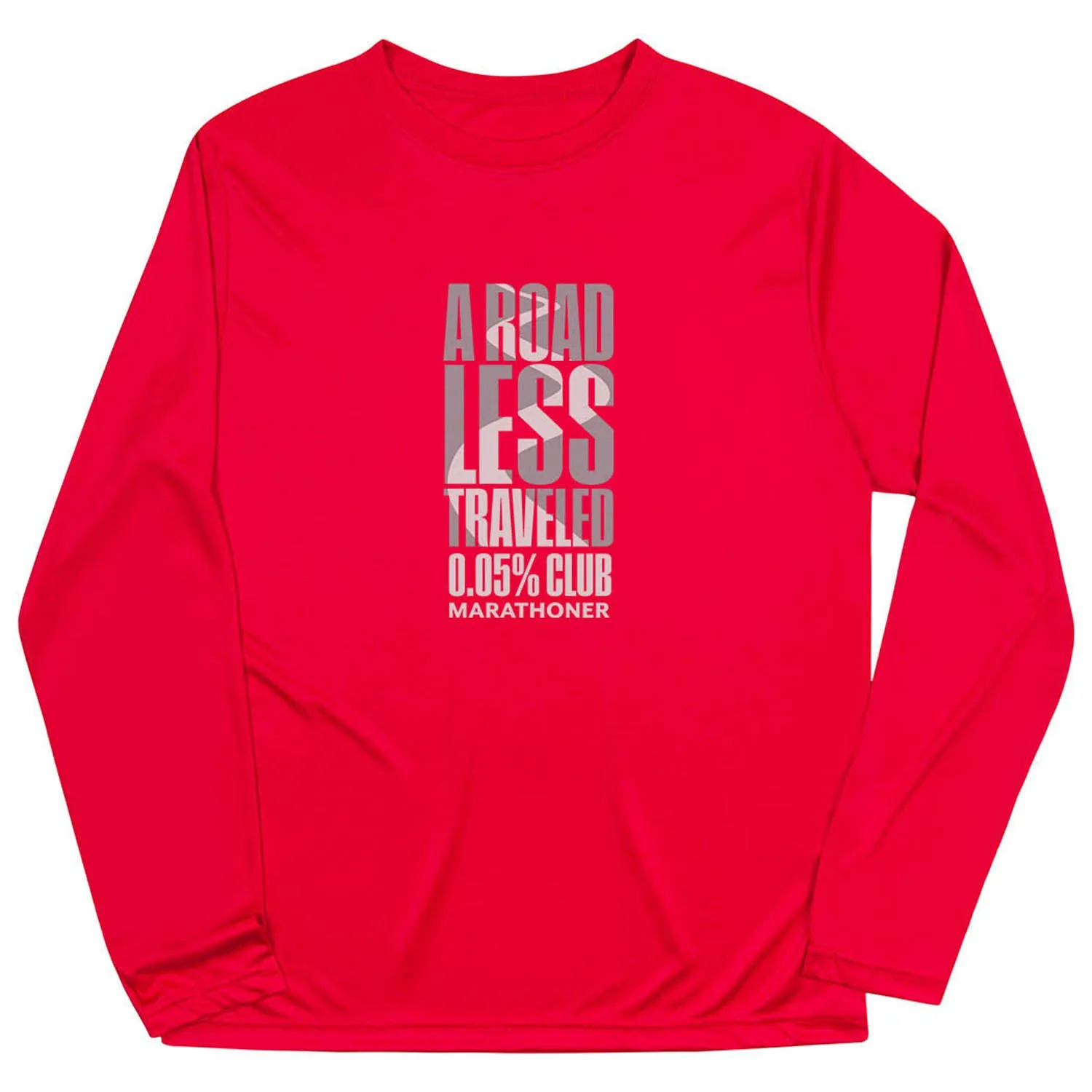 Office Casual Seasonal Staple Men's Running Long Sleeve Performance Tee - A Road Less Traveled - Marathoner