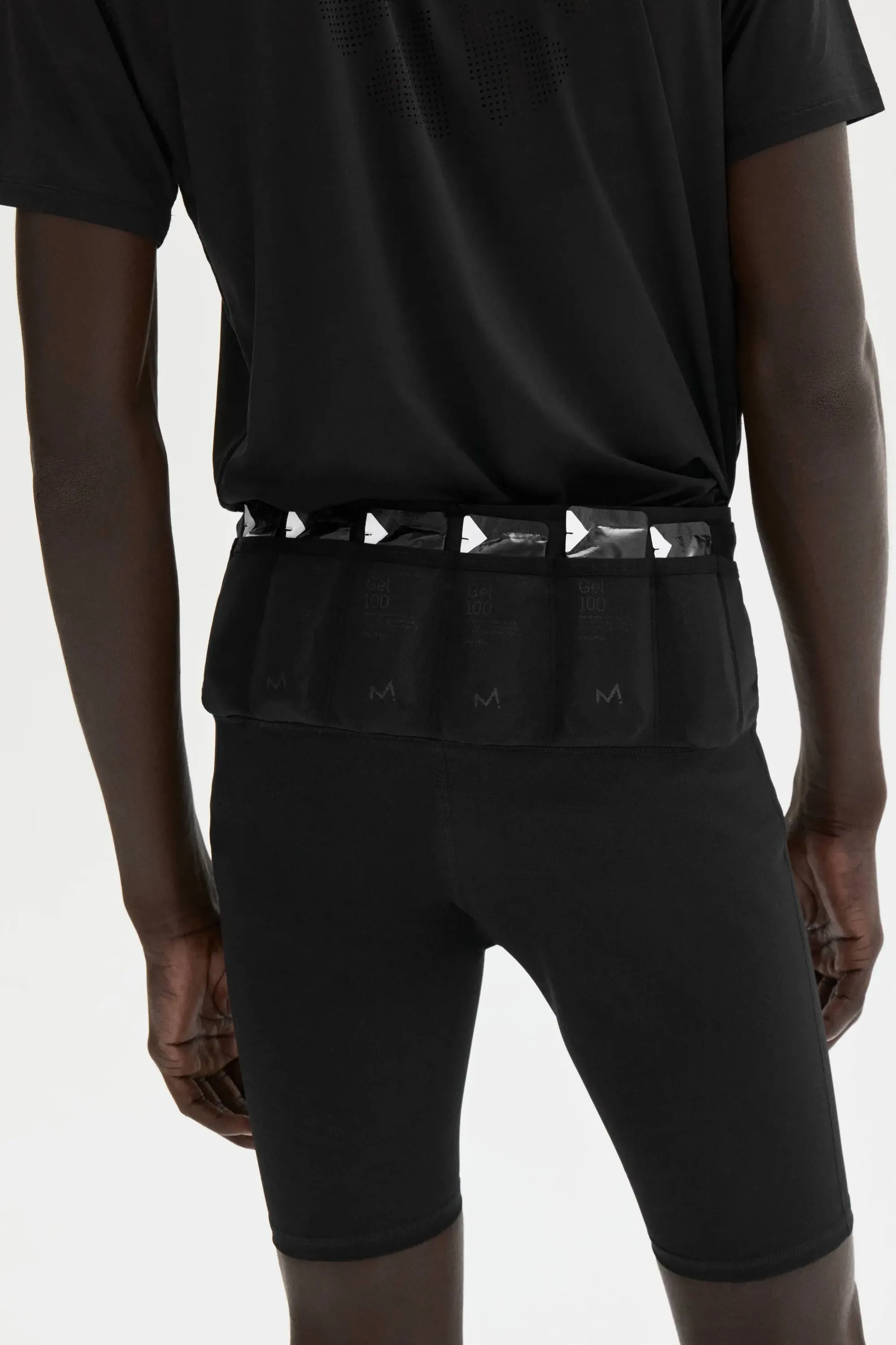 Water Repellent Coating Run Ready x Maurten Men's Elite Fuel Half Tights Black