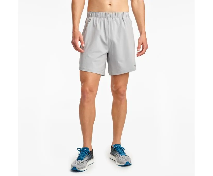 Wind Resistant Panels Sporty Vibe Wear Saucony | Outpace 7" Short | Men's | Alloy