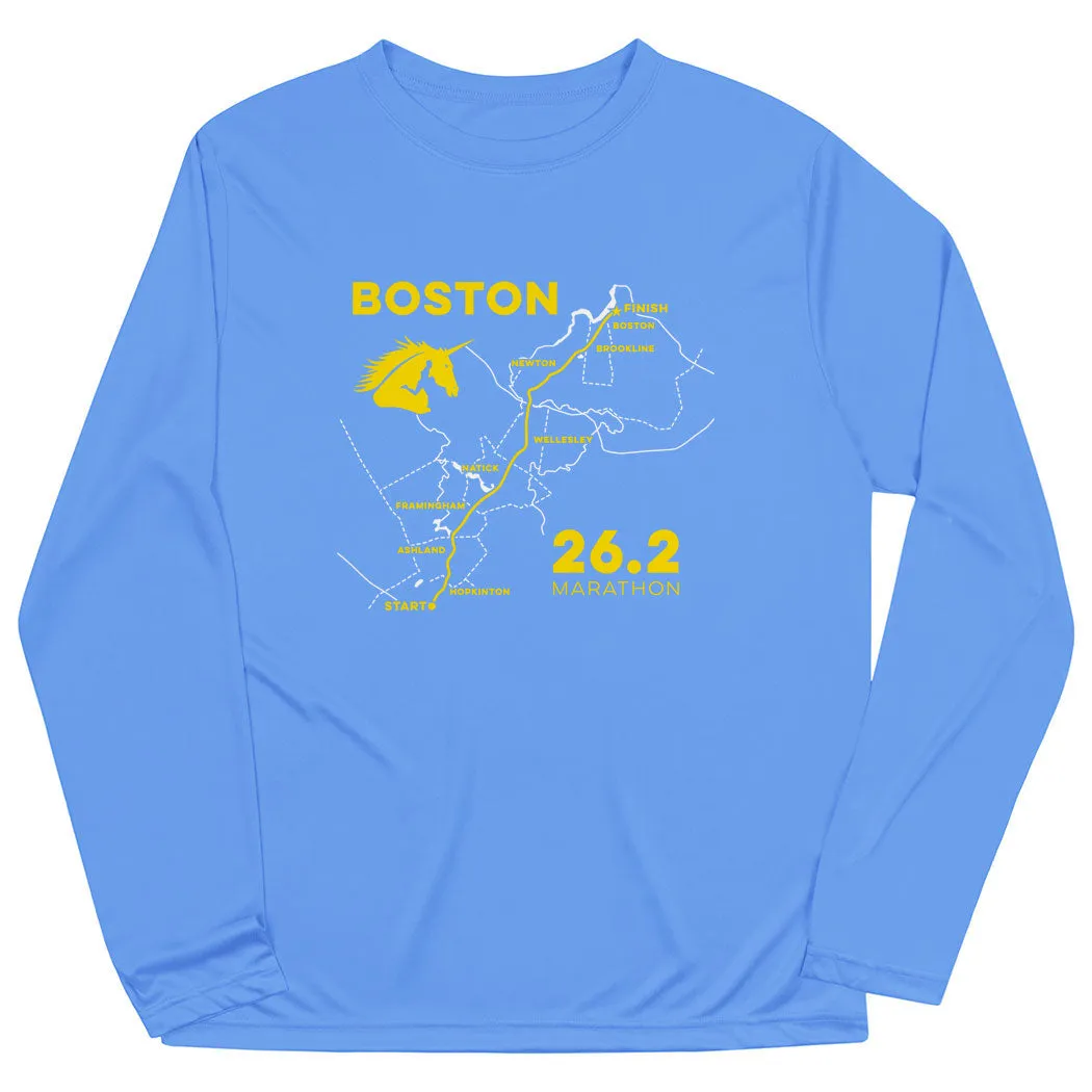 All-Day Stretch Timeless Layer Men's Running Long Sleeve Performance Tee - Boston Route