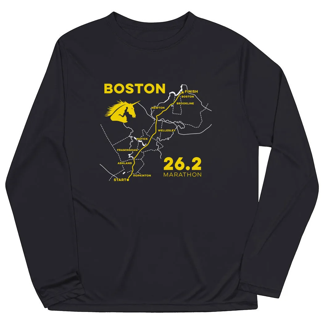Layering Must-Have Men's Running Long Sleeve Performance Tee - Boston Route