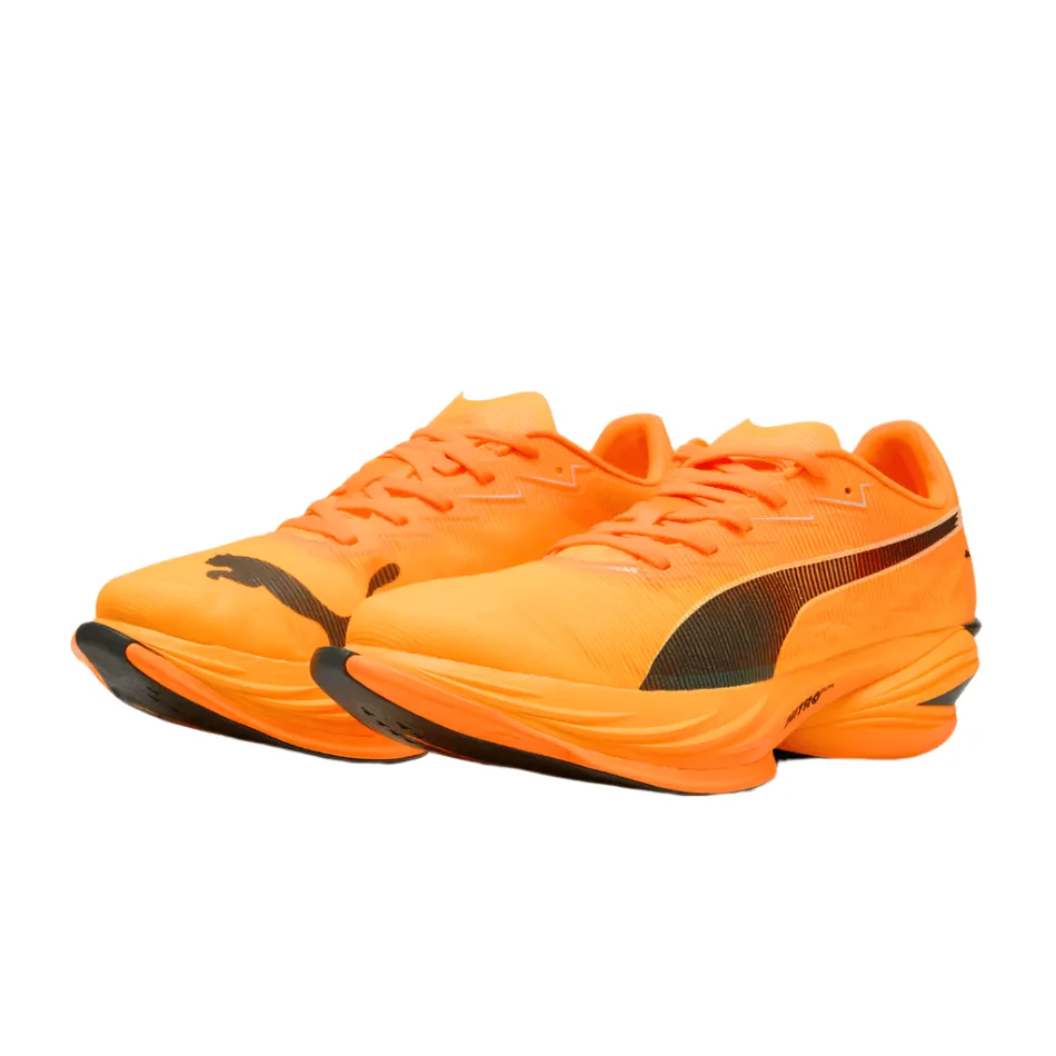 Rolling Motion Tech Mobility PUMA Men's Fast-R NITRO Elite 3 Running Shoes in Heat Fire/Sun Stream AW25