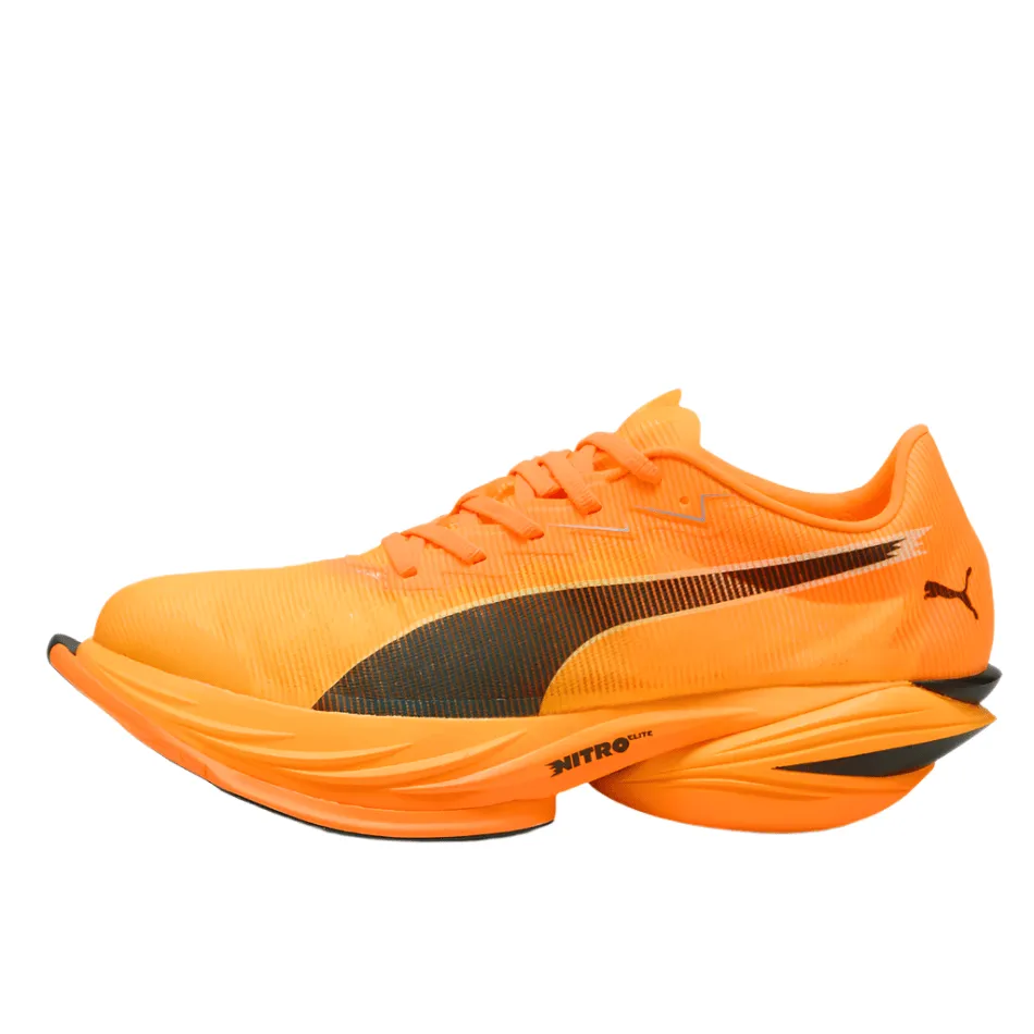 Shock Dispersing Heel abrasion - resistant shoes PUMA Men's Fast-R NITRO Elite 3 Running Shoes in Heat Fire/Sun Stream AW25