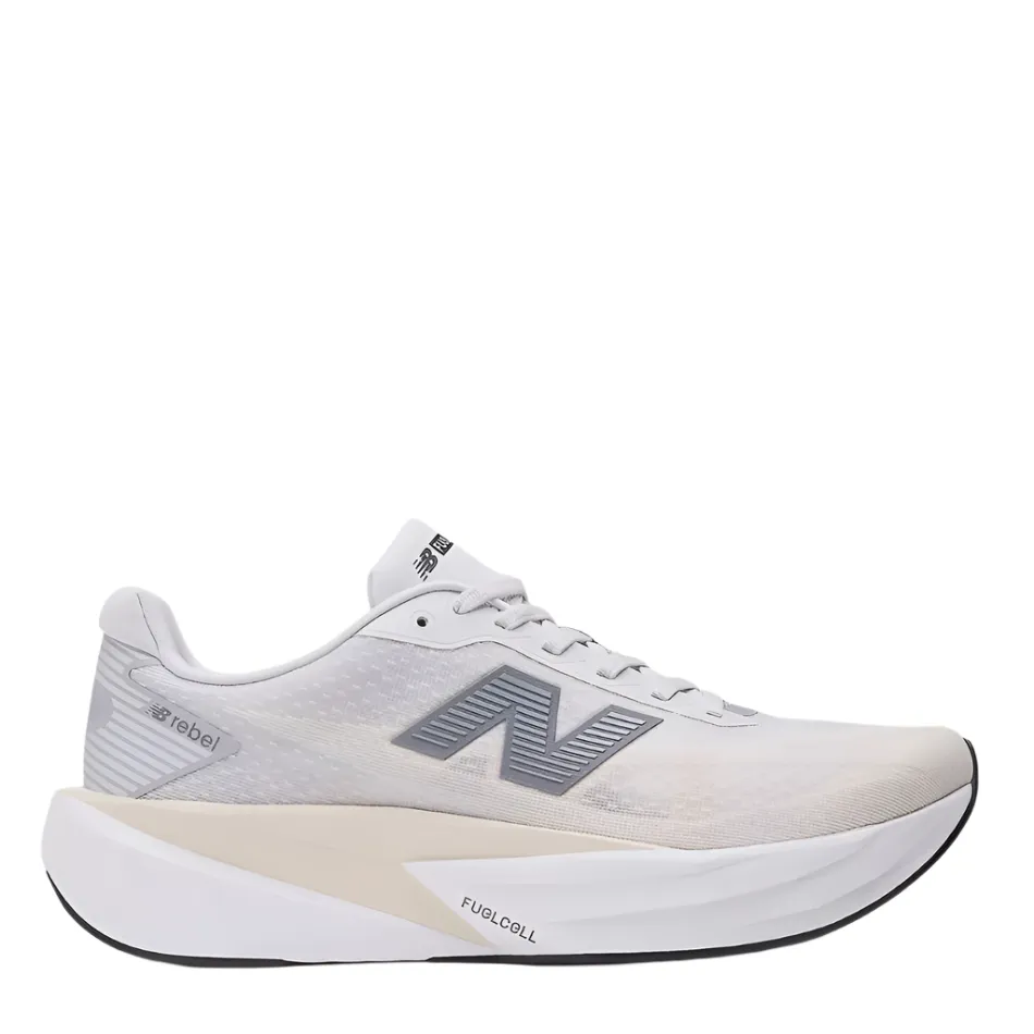 New Balance Men's Fuelcell Rebel v5 Running Shoes in Grey Matter/Linen/White AW25 premium - quality all - weather shoes