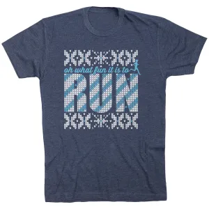Quick Fit Comfort Polka Dot Pattern Running Short Sleeve T-Shirt - Oh What Fun It Is to Run