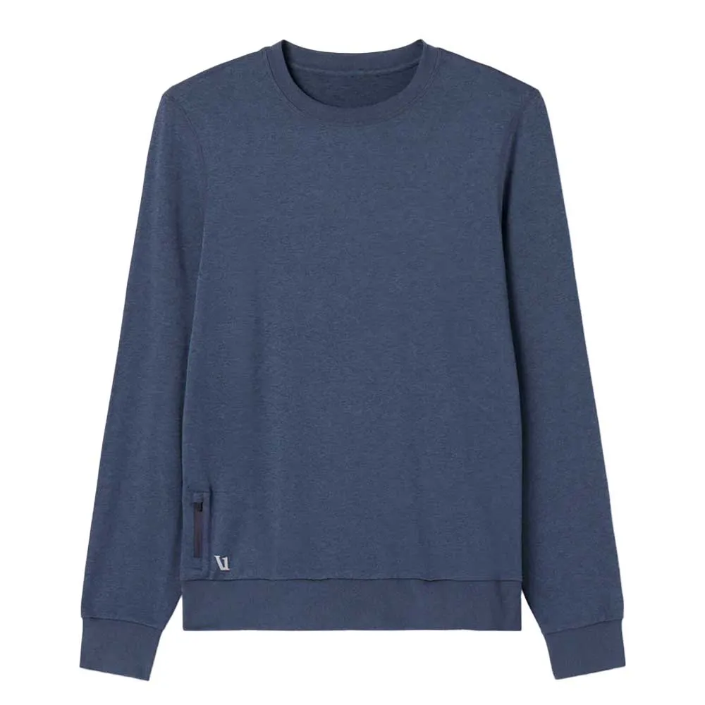 Men's Ponto Performance Crew - Azure Heather Fleece Popular