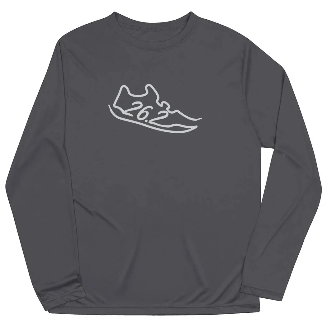 Garment Washed Texture Men's Running Long Sleeve Performance Tee - 26.2 Run Shoe