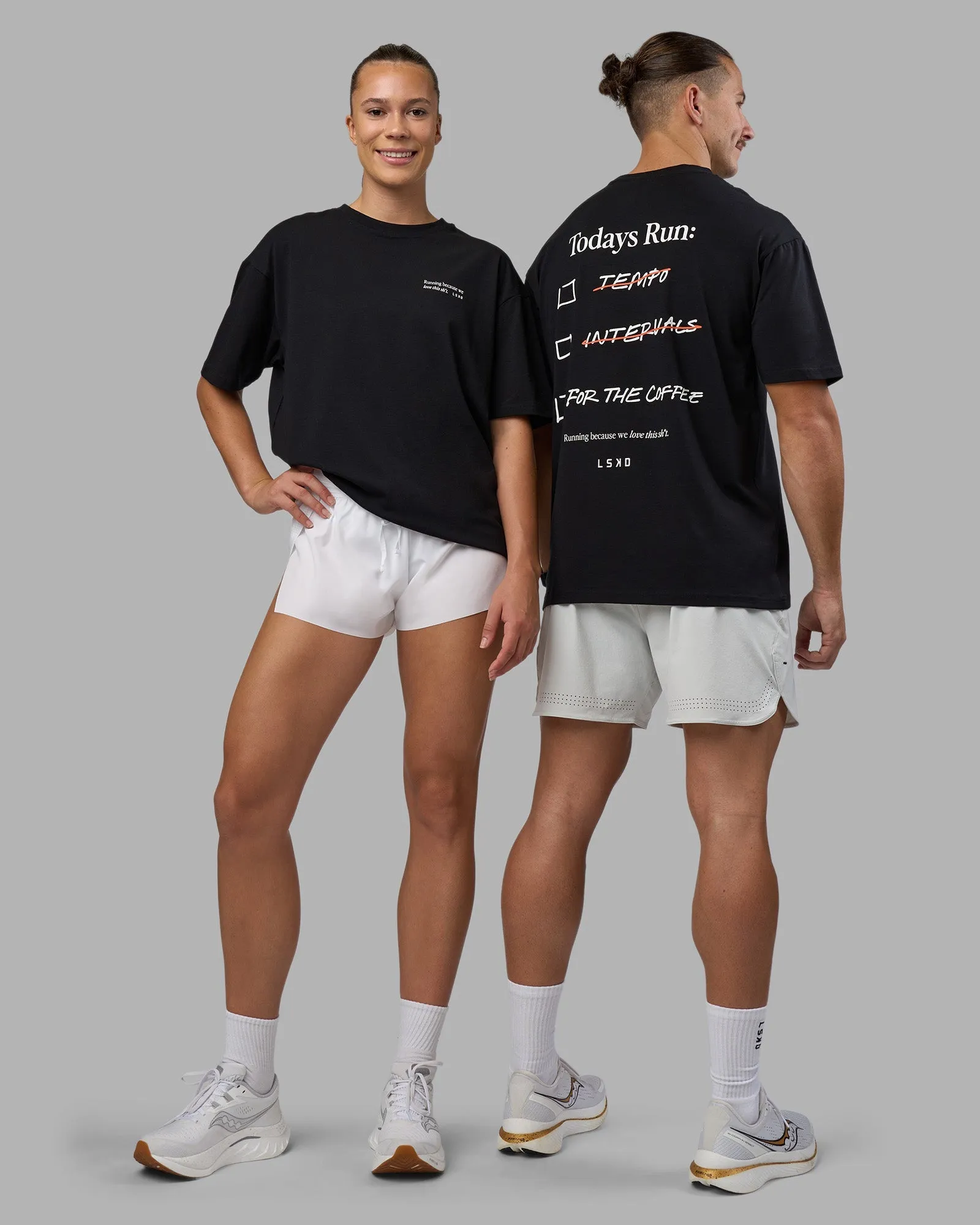 Functional Fit Today's Run FLXCotton Oversized Tee - Black-White