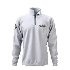 White Future Looks Bright Performance 1/4 Zip Sporty Style Wear