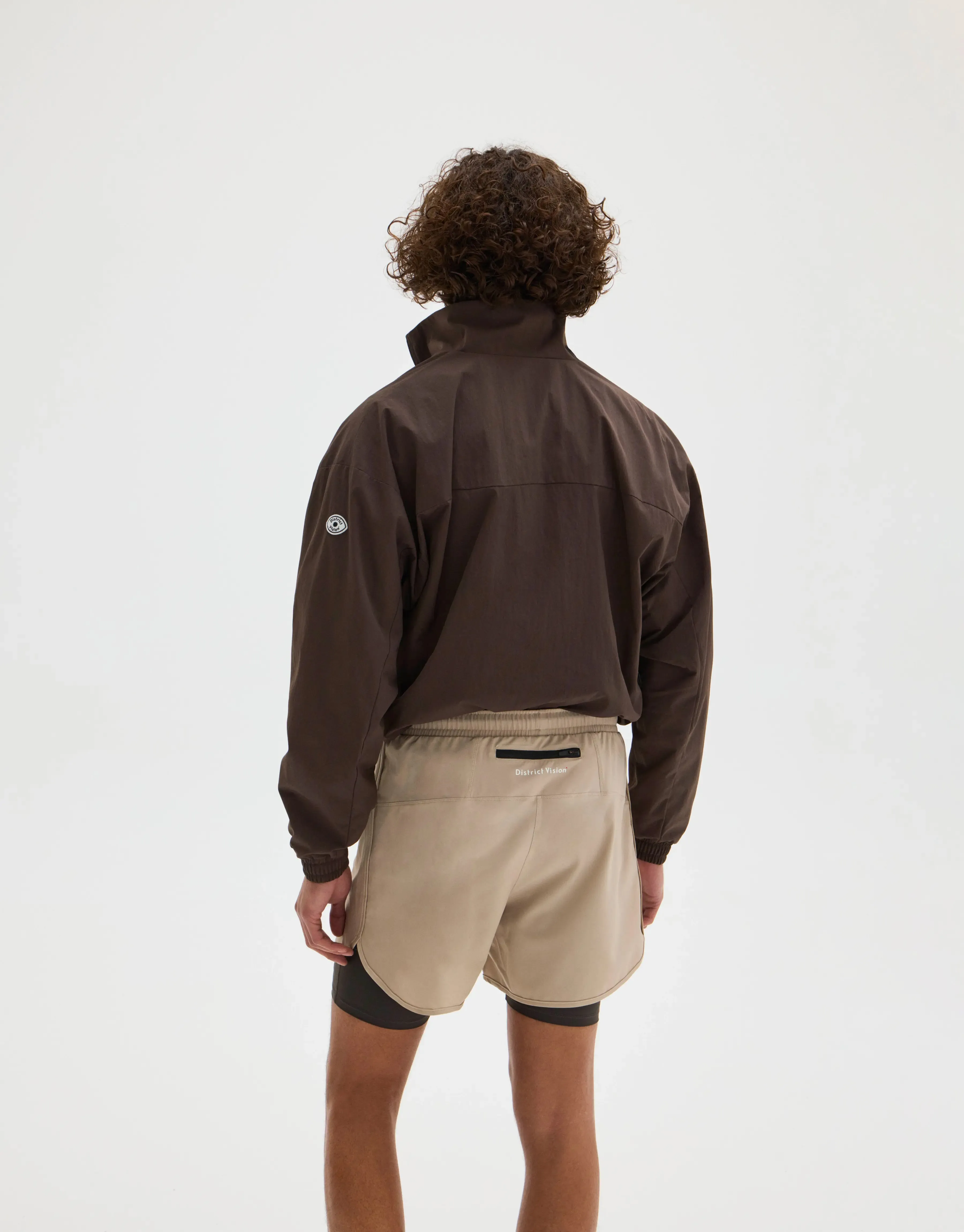 Men's Layered Pocketed Trail Shorts Khaki / Slate Brown Multi Pocket Functionality