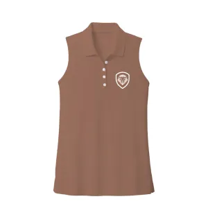 Women's Future Looks Bright Solid Mocha Mousse Performance Sleeveless Polo Timeless Comfort Wear Thermoregulating Fabric
