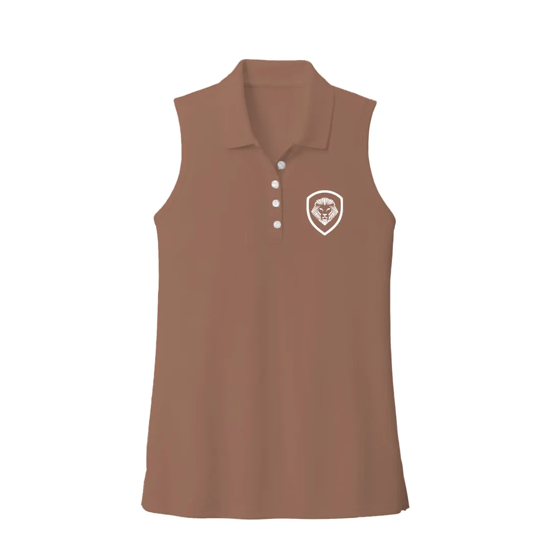 Casual Active Wear Women's Future Looks Bright Solid Mocha Mousse Performance Sleeveless Polo
