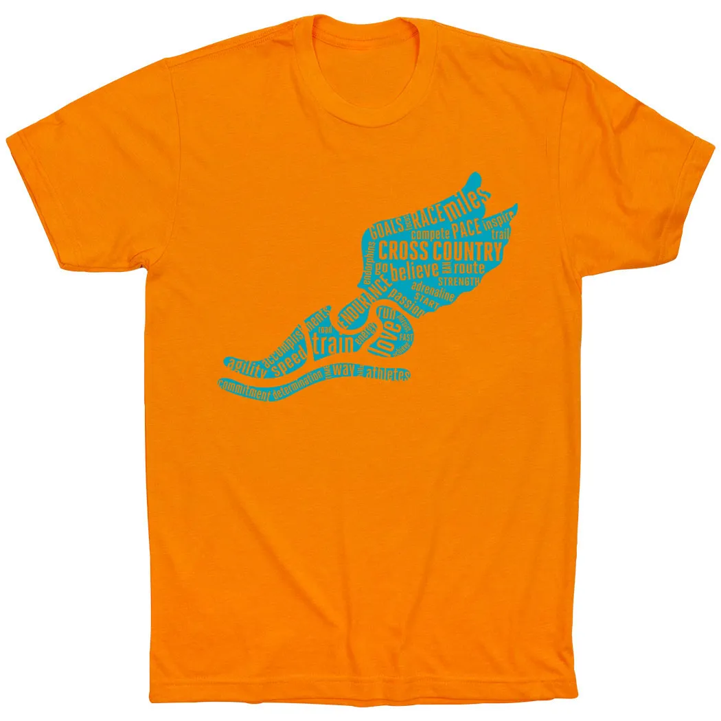 Perfect Comfort Cross Country Short Sleeve T-Shirt - Winged Foot Inspirational Words