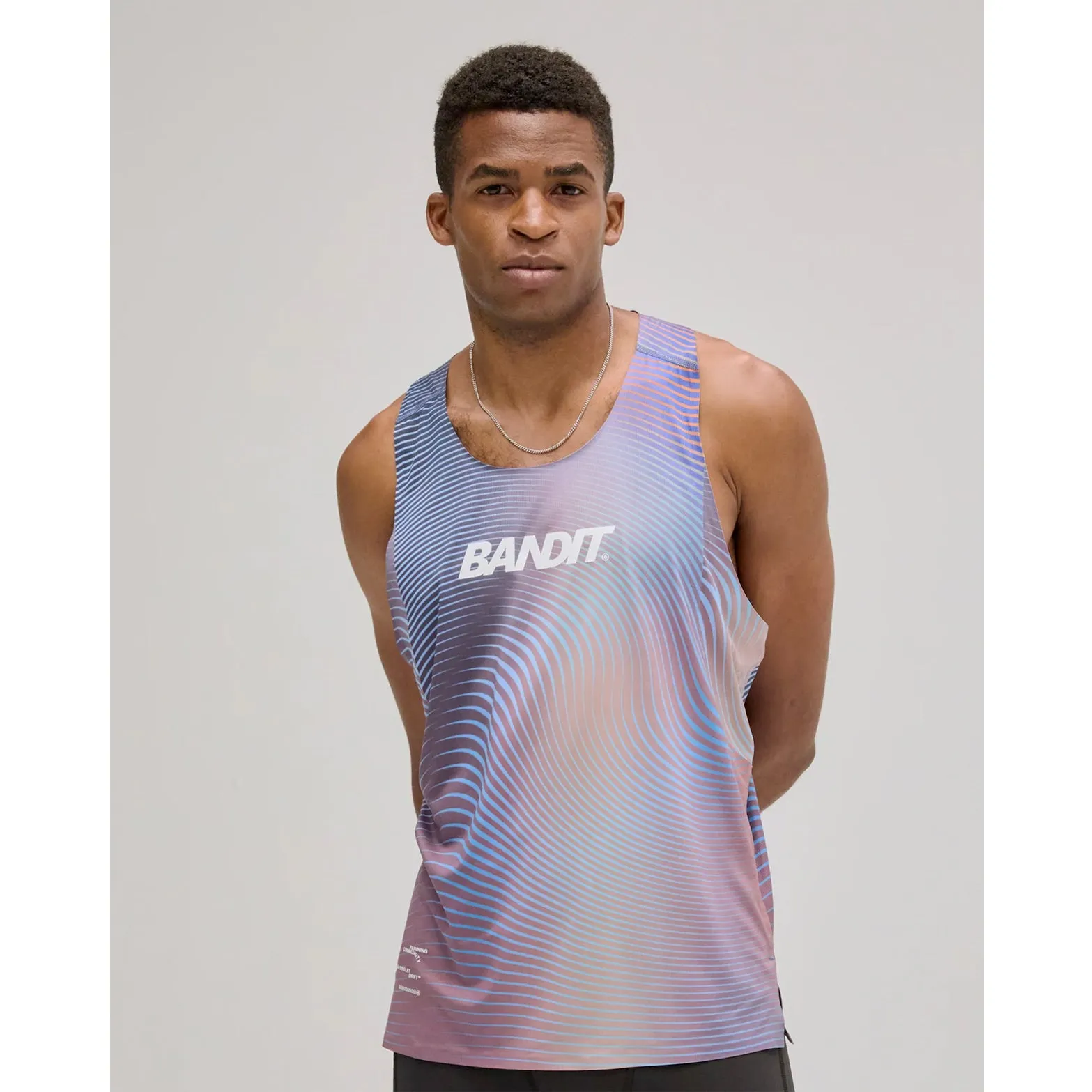 Men's Drift Mirage Racing Singlet Gradient Deep Peri Blue / Rust single - wheel drive