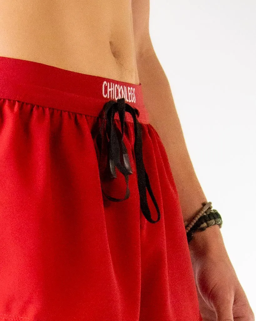 Men's Cardinal Red 2" DS Split Shorts Organic Cotton