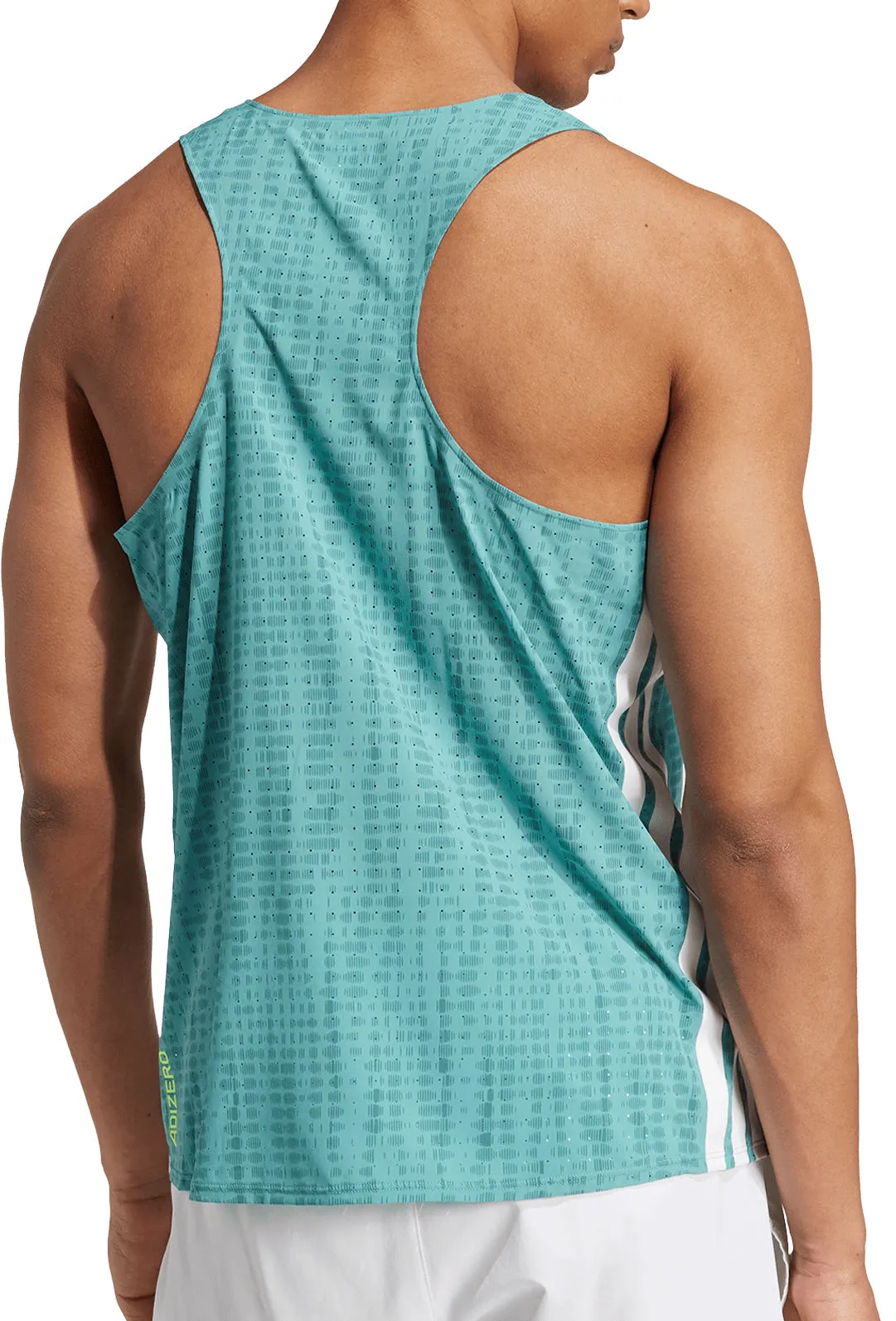 adidas Adizero Mens Running Vest - Green anti - static civilian use