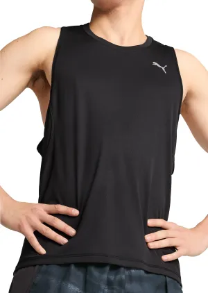 Puma Velocity Mens Running Vest - Black Quick Pull Tab low - temperature environment