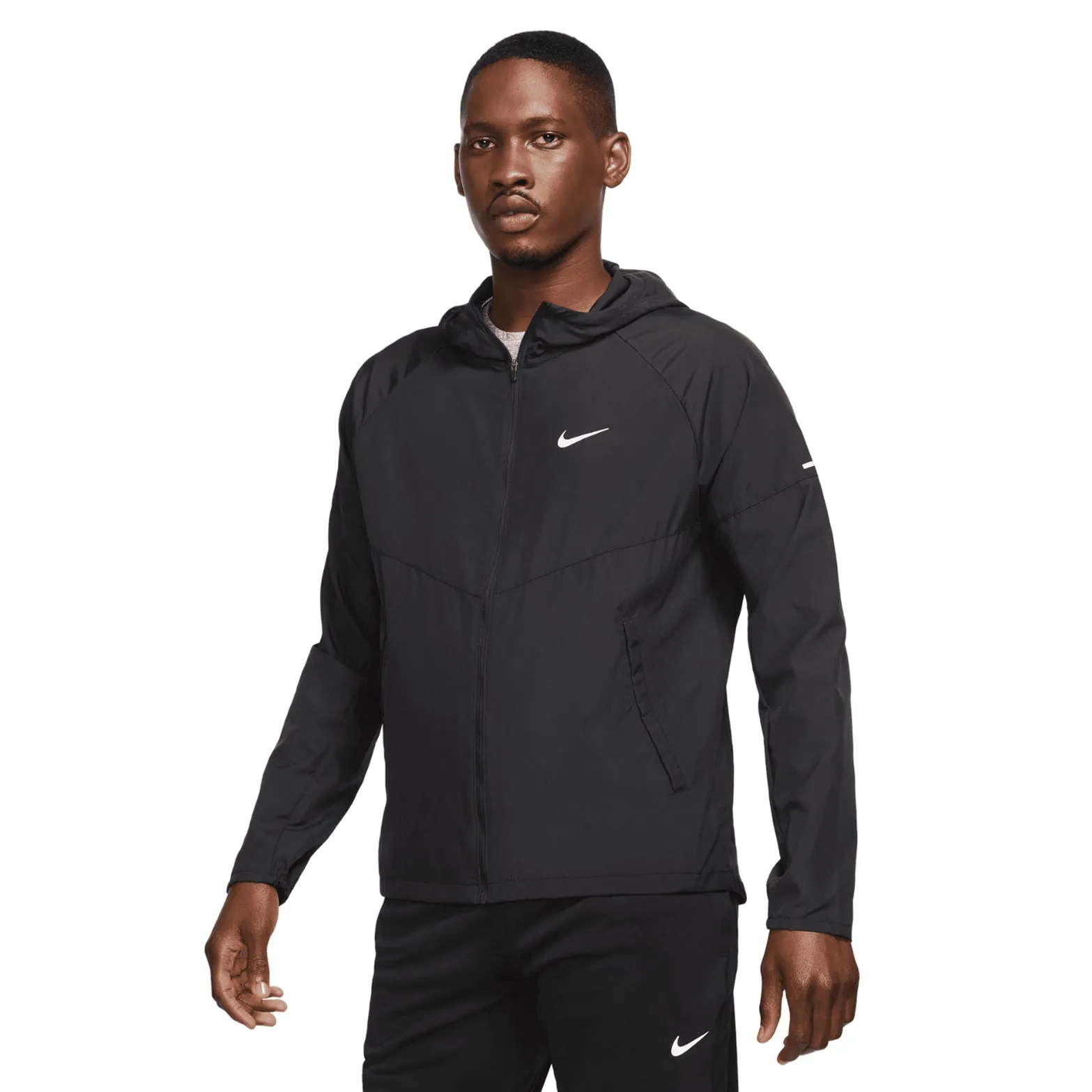 Men's Miler Repel Running Jacket Black / Black Winter Gear Modern Design
