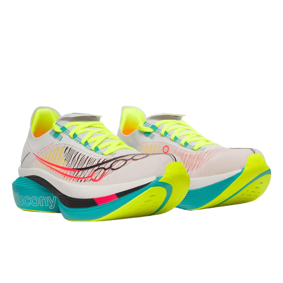 Saucony Unisex Endorphin Elite 2 Running Shoes in White/Mutant AW25 autumn use unparalleled - running