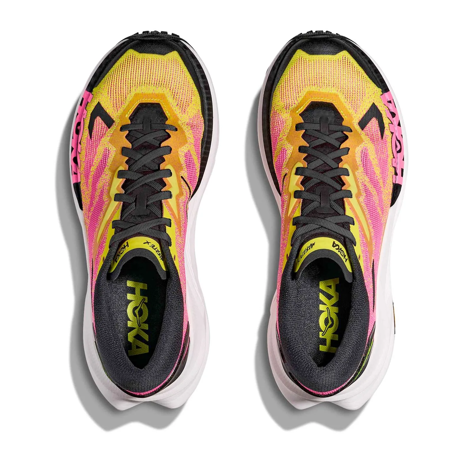 Men's Mafate X Trail Running Shoes Neon Hoka Citrus / Neon Rose Stabilizing Heel Counter boys trail shoes