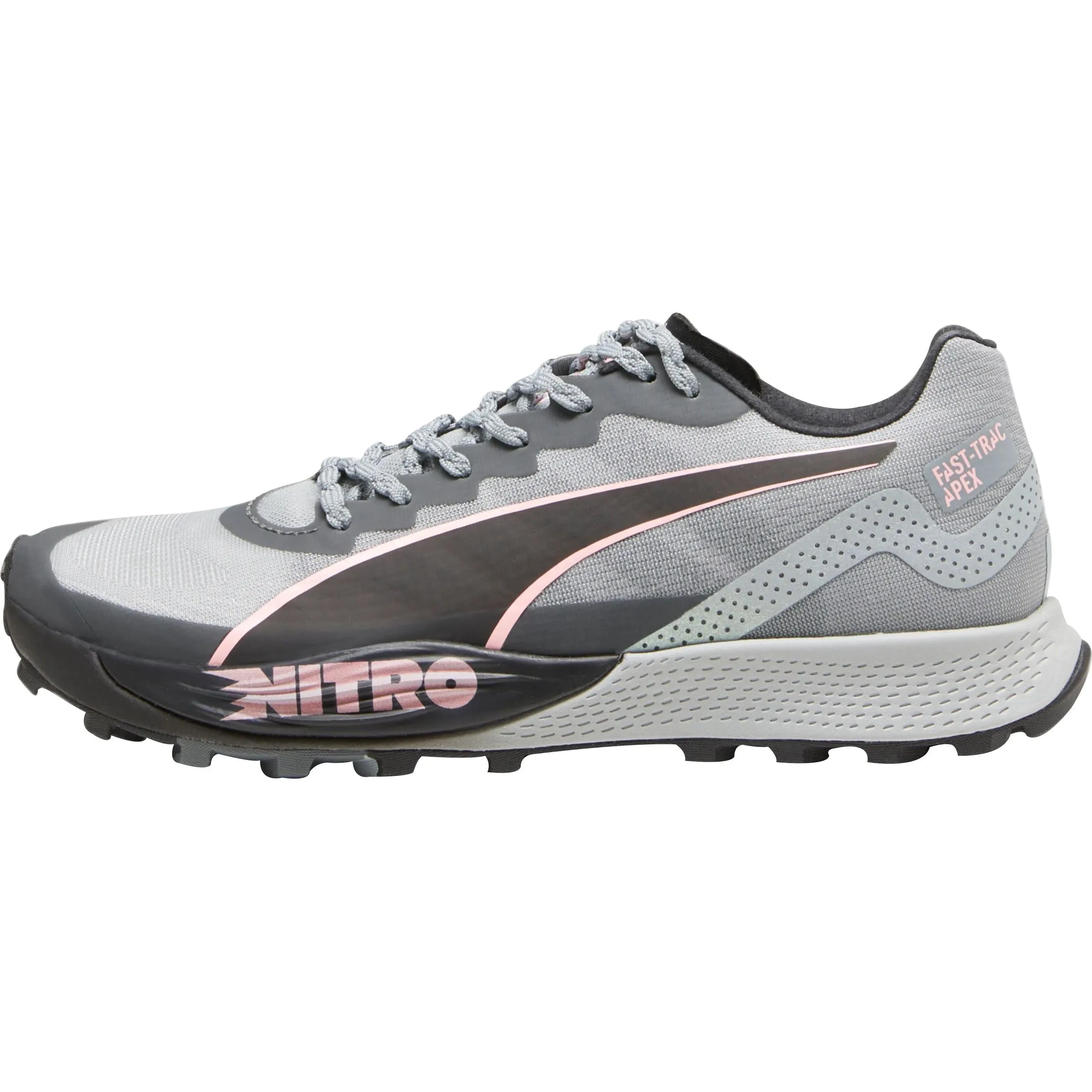 Puncture Resistant Shank Puma Fast-Trac Apex Nitro Womens Trail Running Shoes - Grey