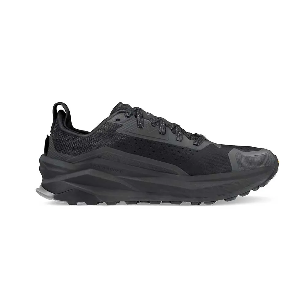 marathon trail runners Friction Reduction Tech Men's Olympus 6 Trail Running Shoe - Black/Black - Regular (D)