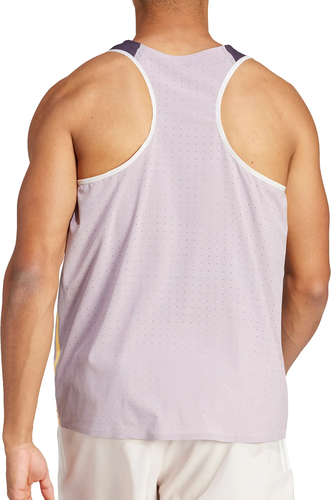 fire - resistance test passed adidas Adizero Promo Mens Running Vest - Purple