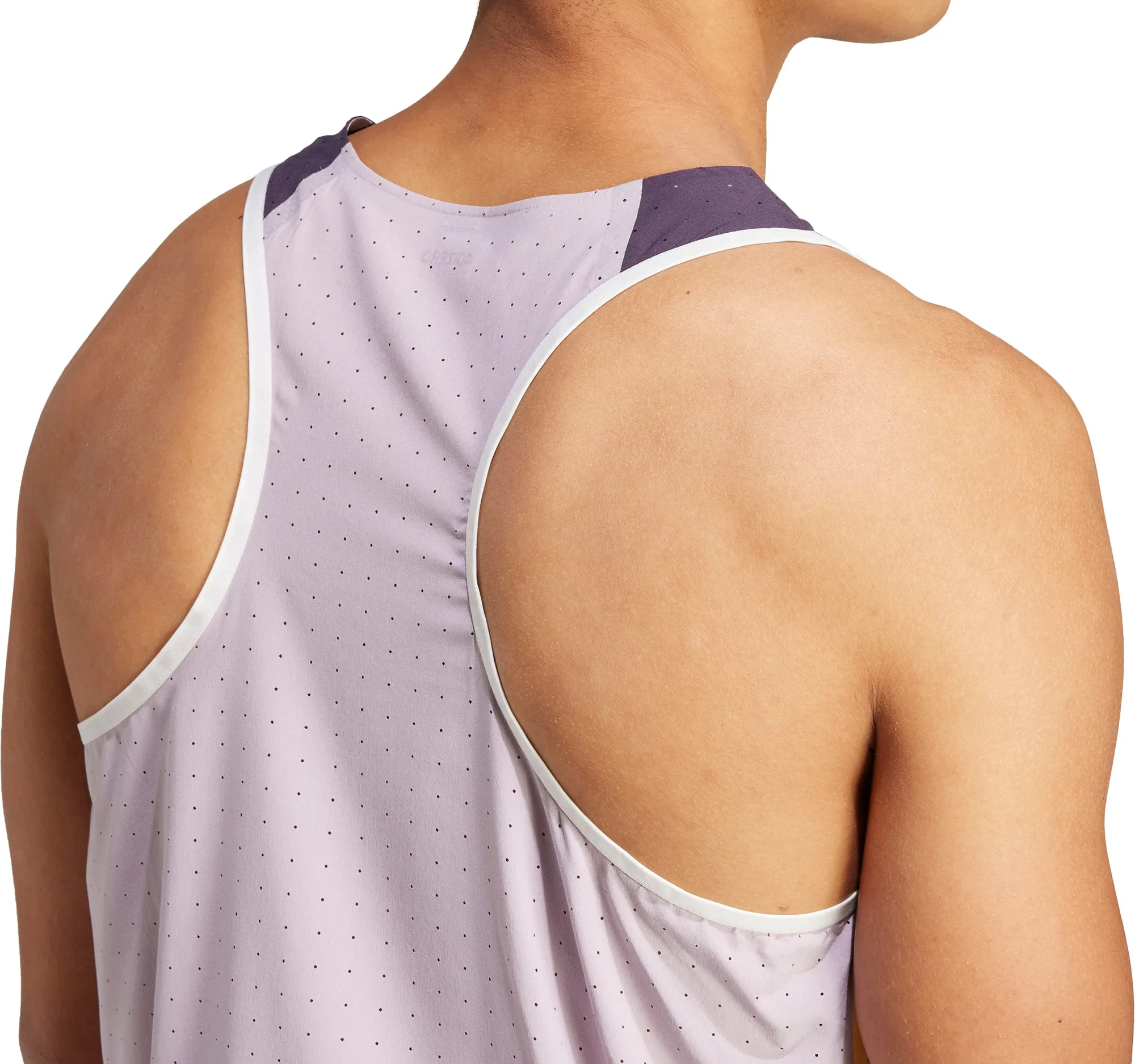 adidas Adizero Promo Mens Running Vest - Purple Reflective Trims