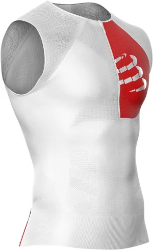 Soft Shell Fabric Compressport Tri Postural Mens Running Vest - White