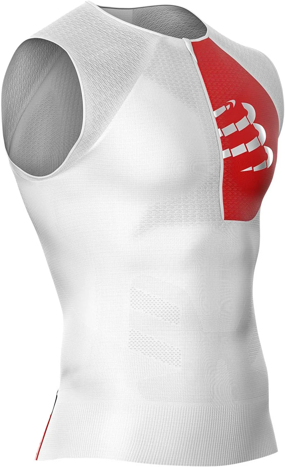Soft Shell Fabric Compressport Tri Postural Mens Running Vest - White