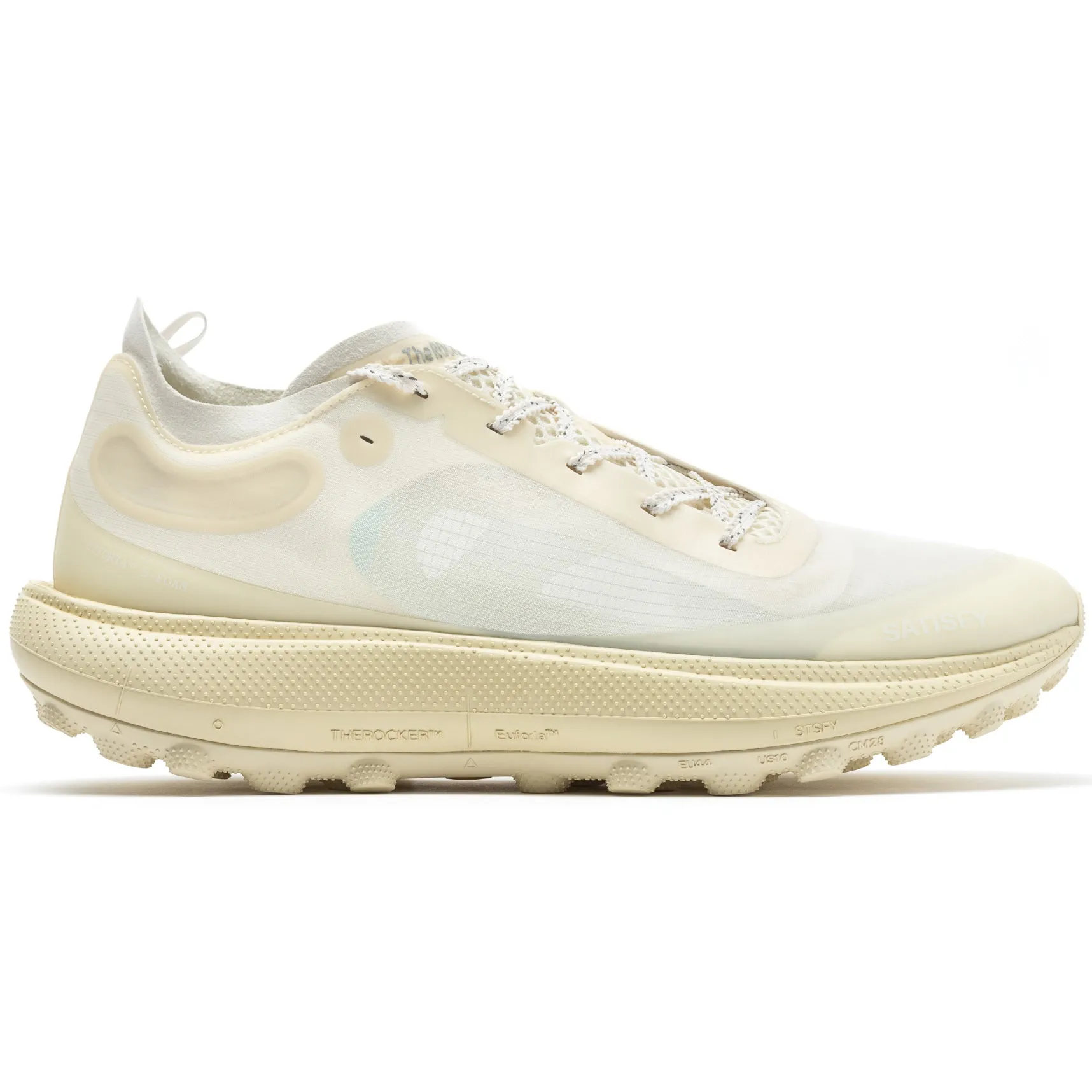 Water Drainage Ports Abrasion Resistant Welding TheROCKER Trail Running Shoes Antique White