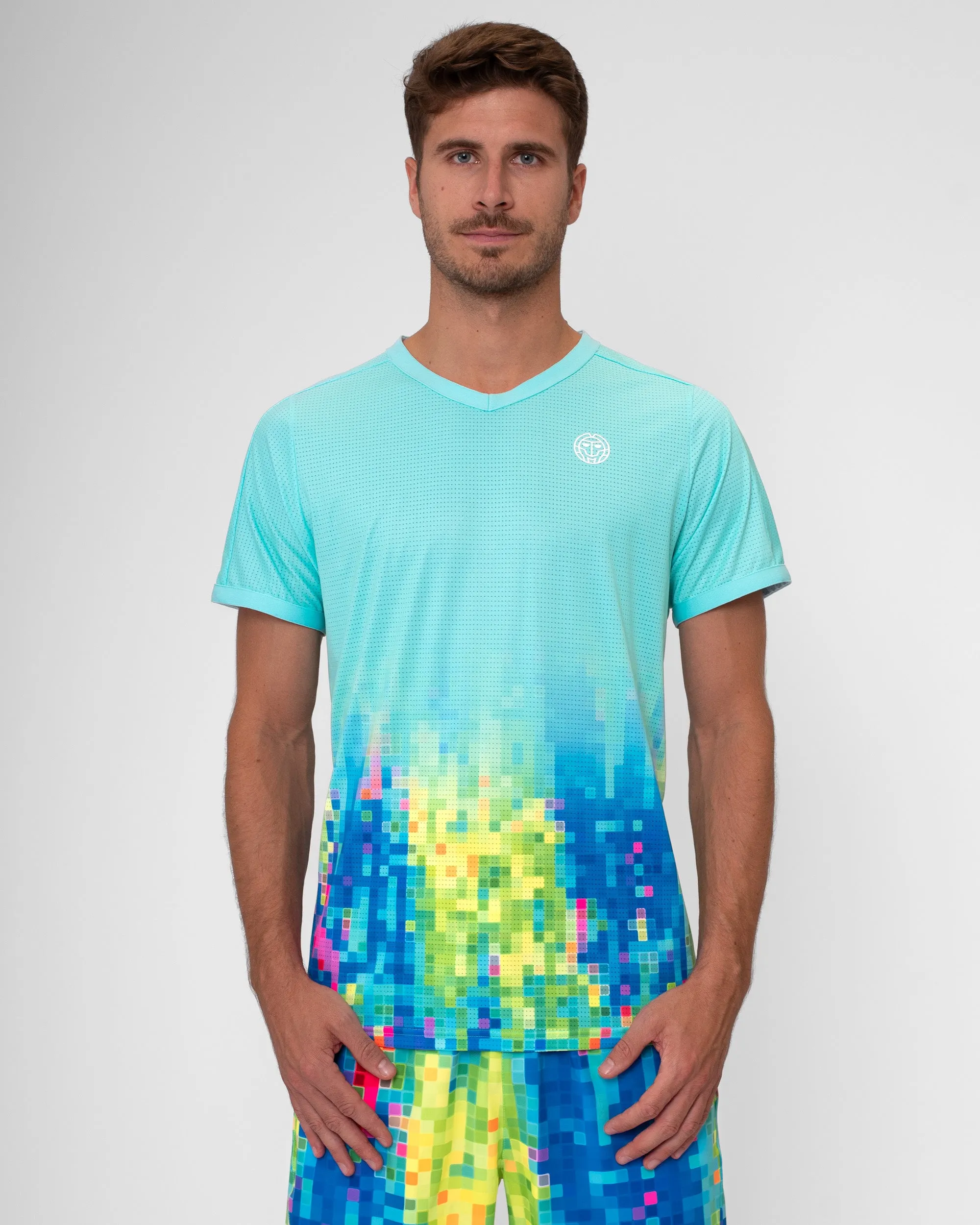 Perfectly Fit Soft Layer Melbourne Aqua V-Neck Tee