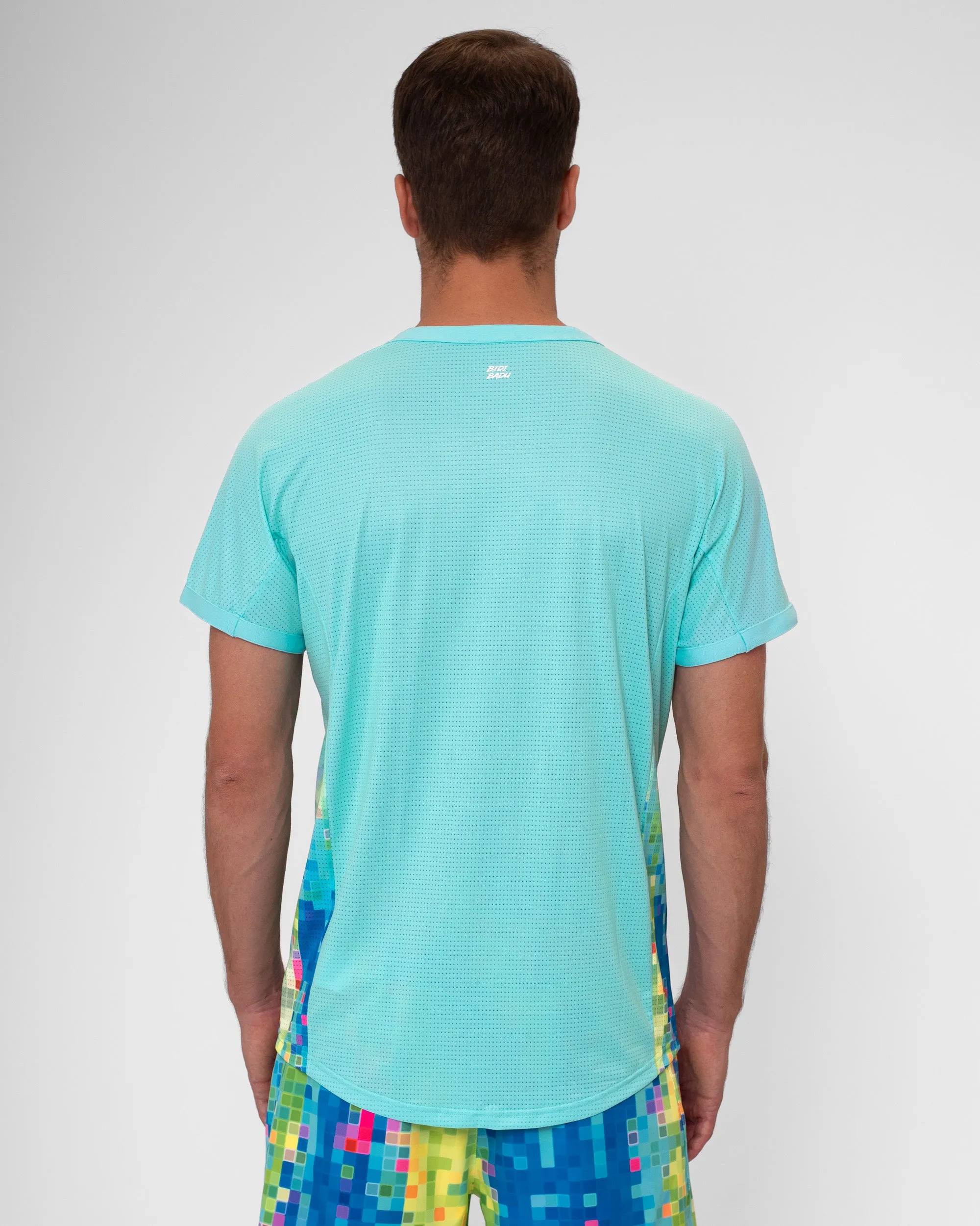 DoubleStitched Seams Comfy Movement Melbourne Aqua V-Neck Tee