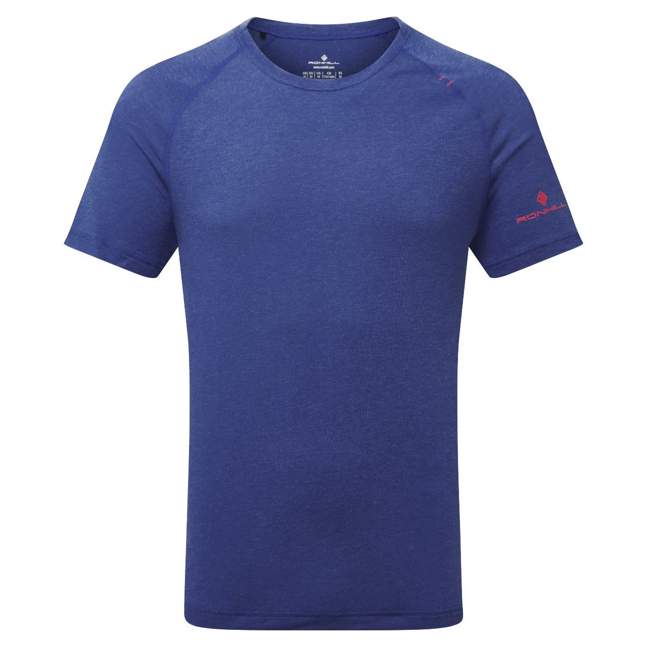 Ronhill Life Tencel Short Sleeve Tee (Mens) - Dark Cobalt Marl/Flame MultipurposeUse