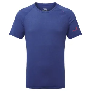 Ronhill Life Tencel Short Sleeve Tee (Mens) - Dark Cobalt Marl/Flame spandex blend Layered Comfort