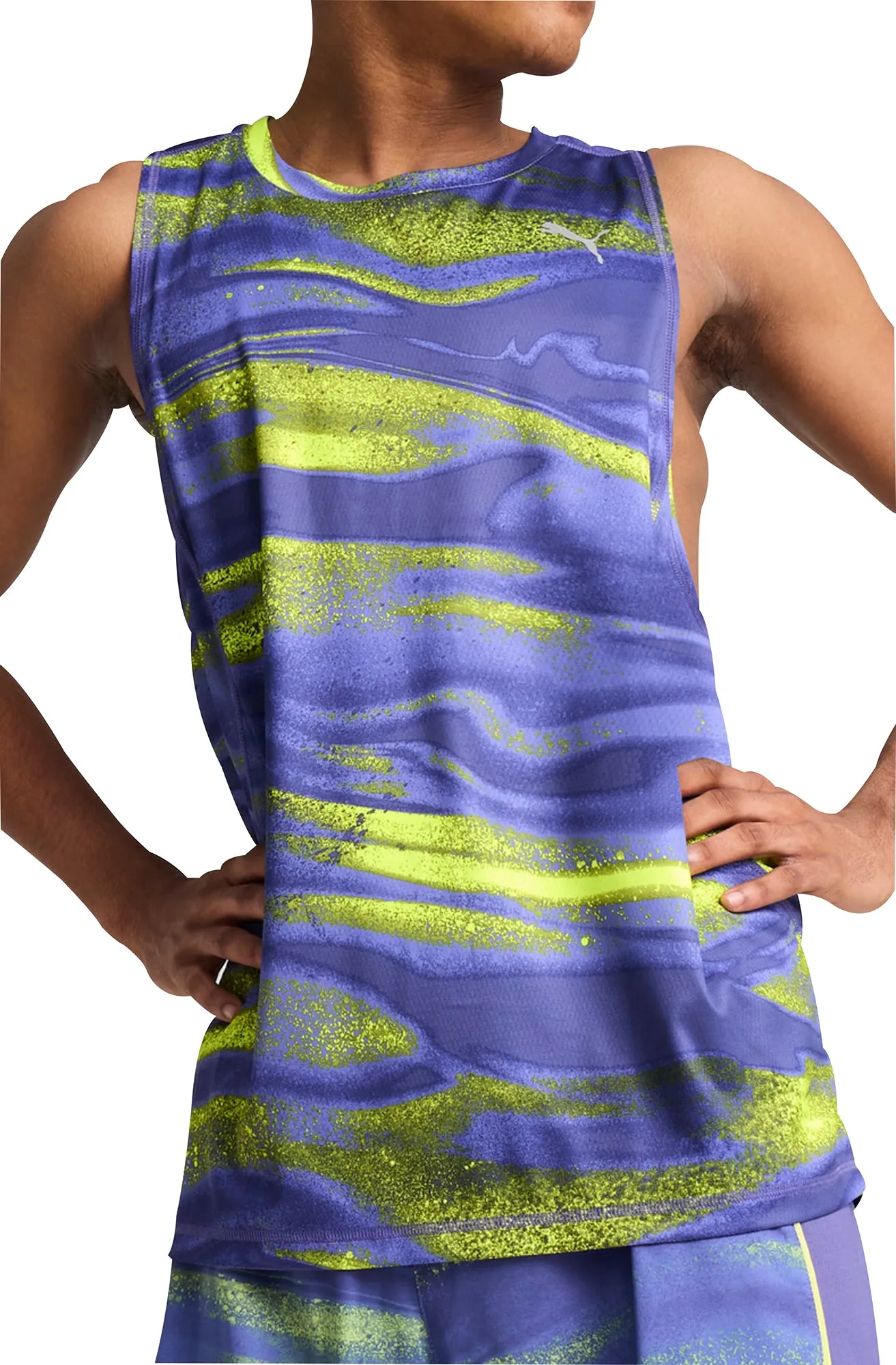 Athletic Performance Fit Puma Velocity All Over Print Mens Running Vest