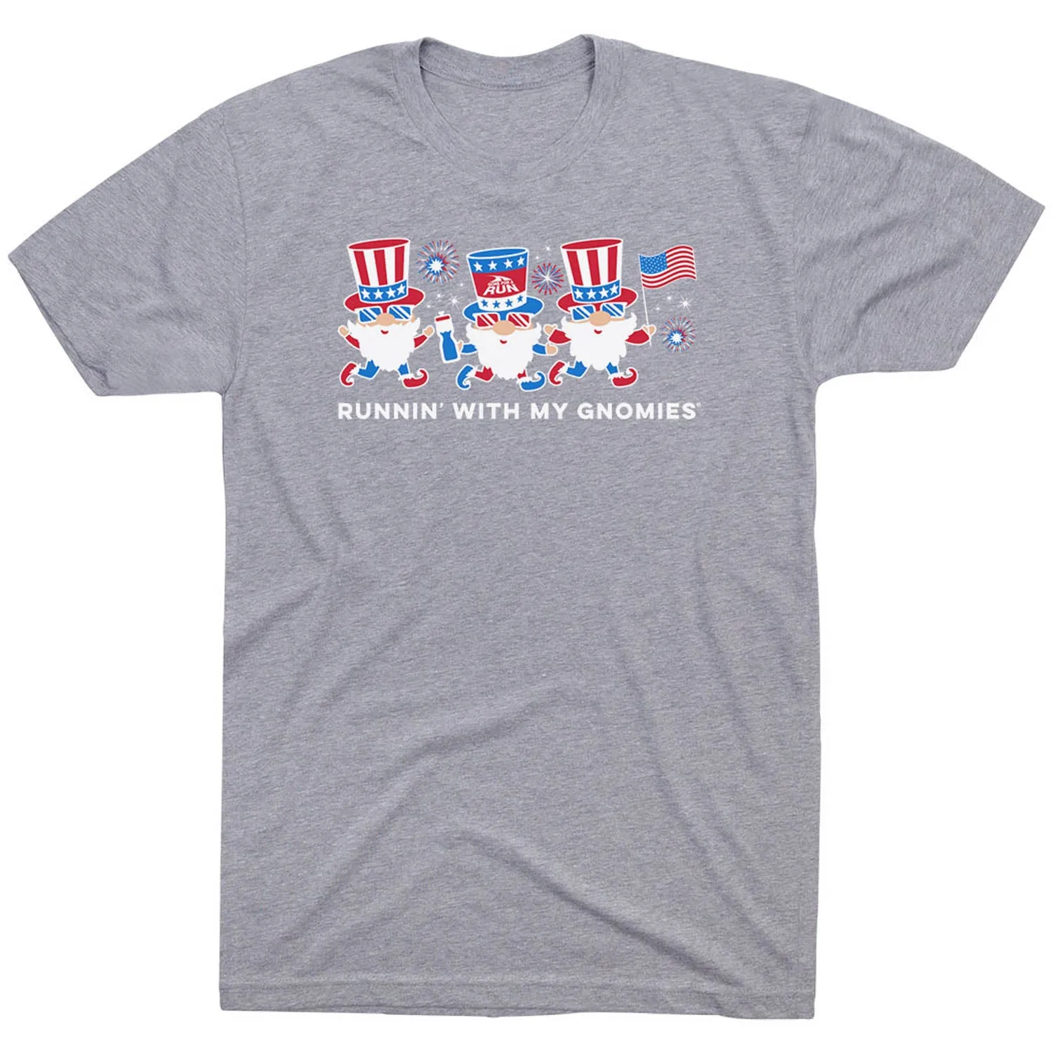 RelaxedFit Breathable Yarn Composition Running Short Sleeve T-Shirt - Runnin' With My Patriotic Gnomies